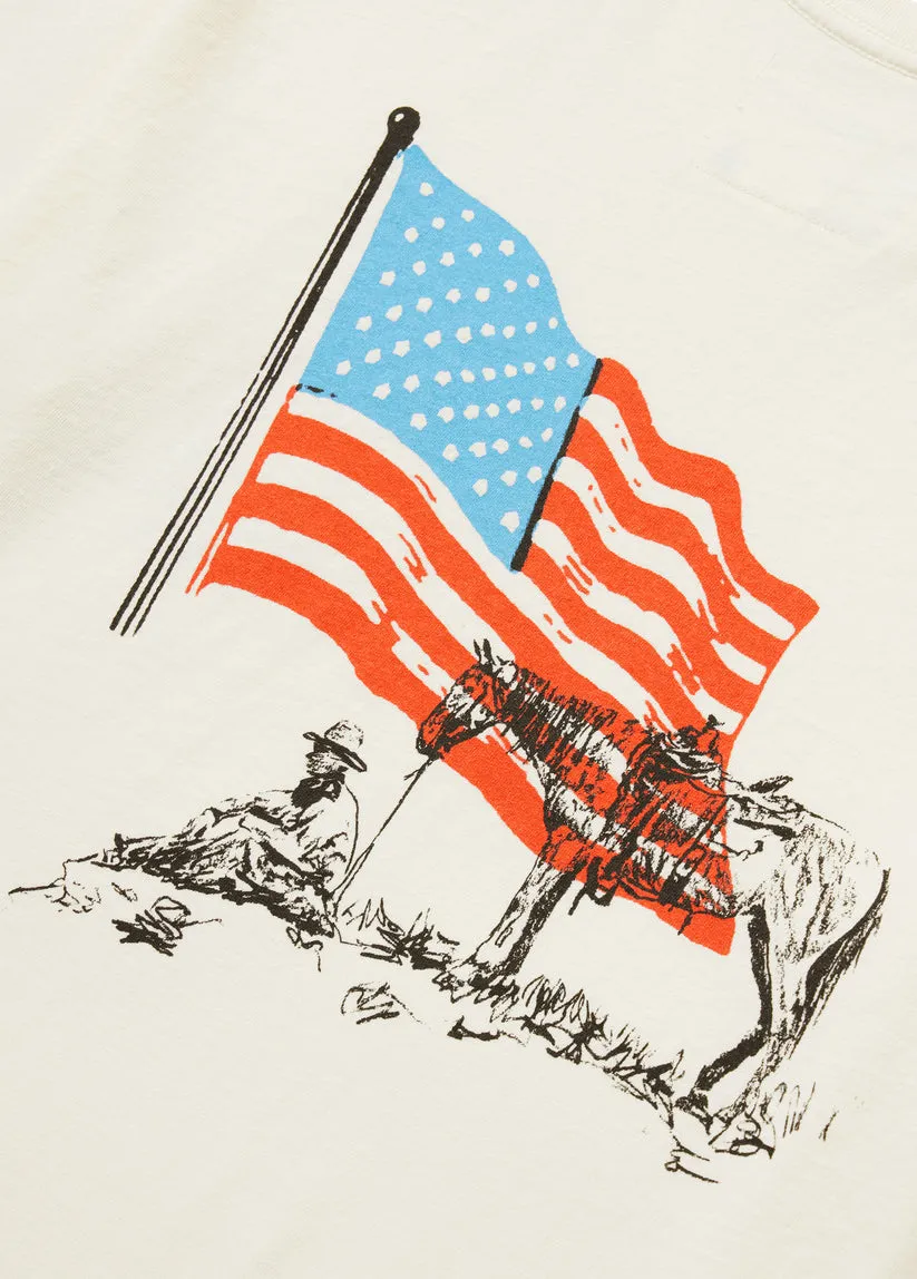 American Flag Cowboy Tee (Bone)