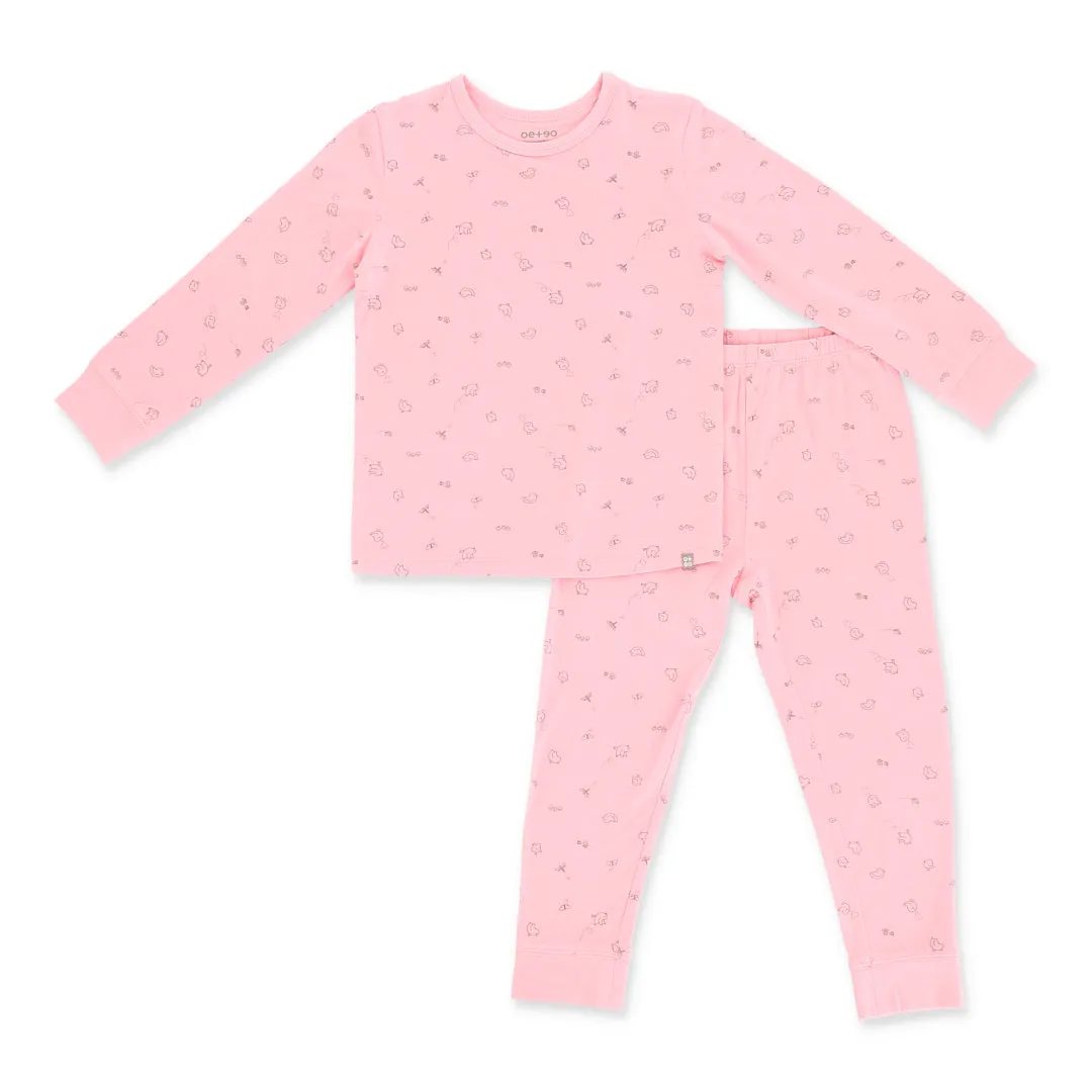 An Adventure Bamboo Toddler Jammies Pyjamas Set (Pink)