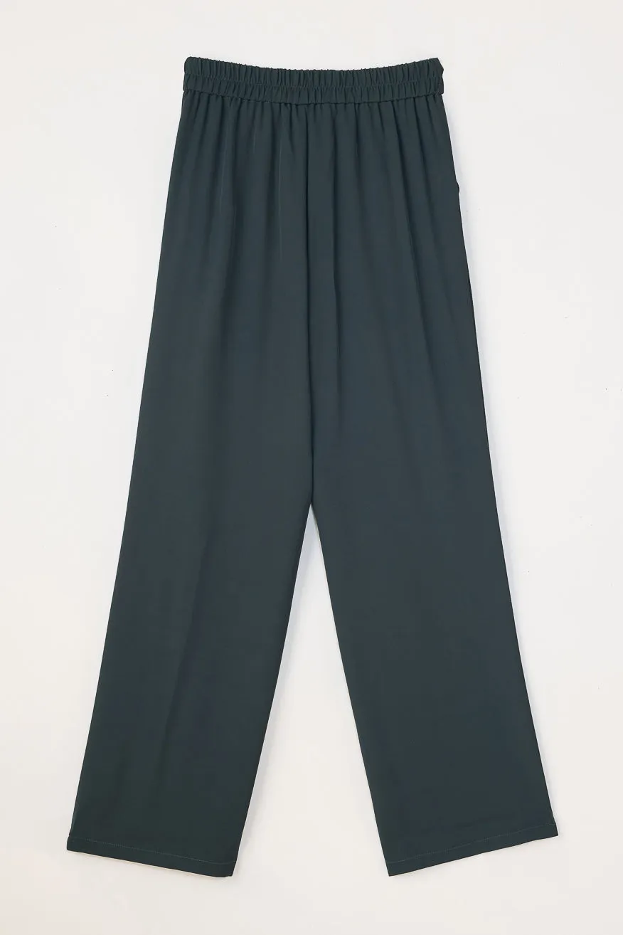 Anchor Grey Knotted Waist Korean Pants