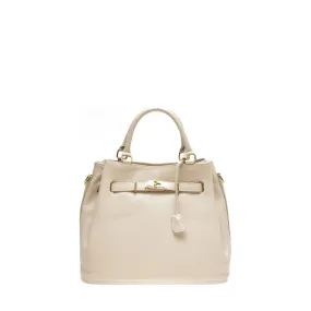 Anna Luchini Bucket Leather Shoulder Bag Beige