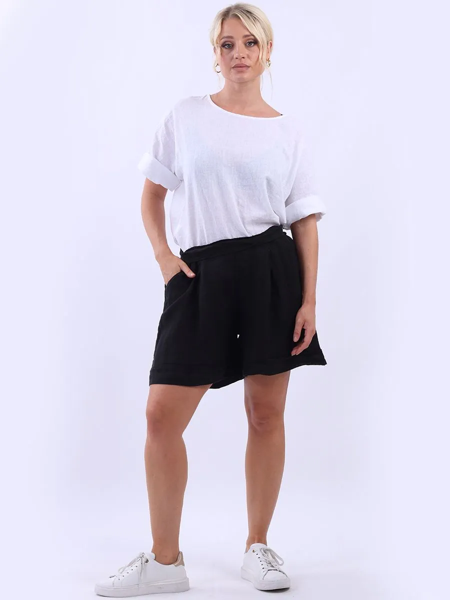 Anne   Kate Italian Casual Plain Linen Shorts