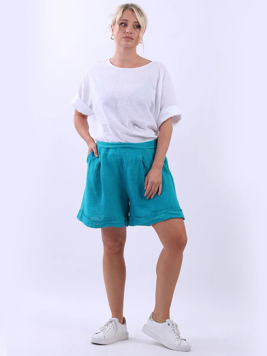 Anne   Kate Italian Casual Plain Linen Shorts