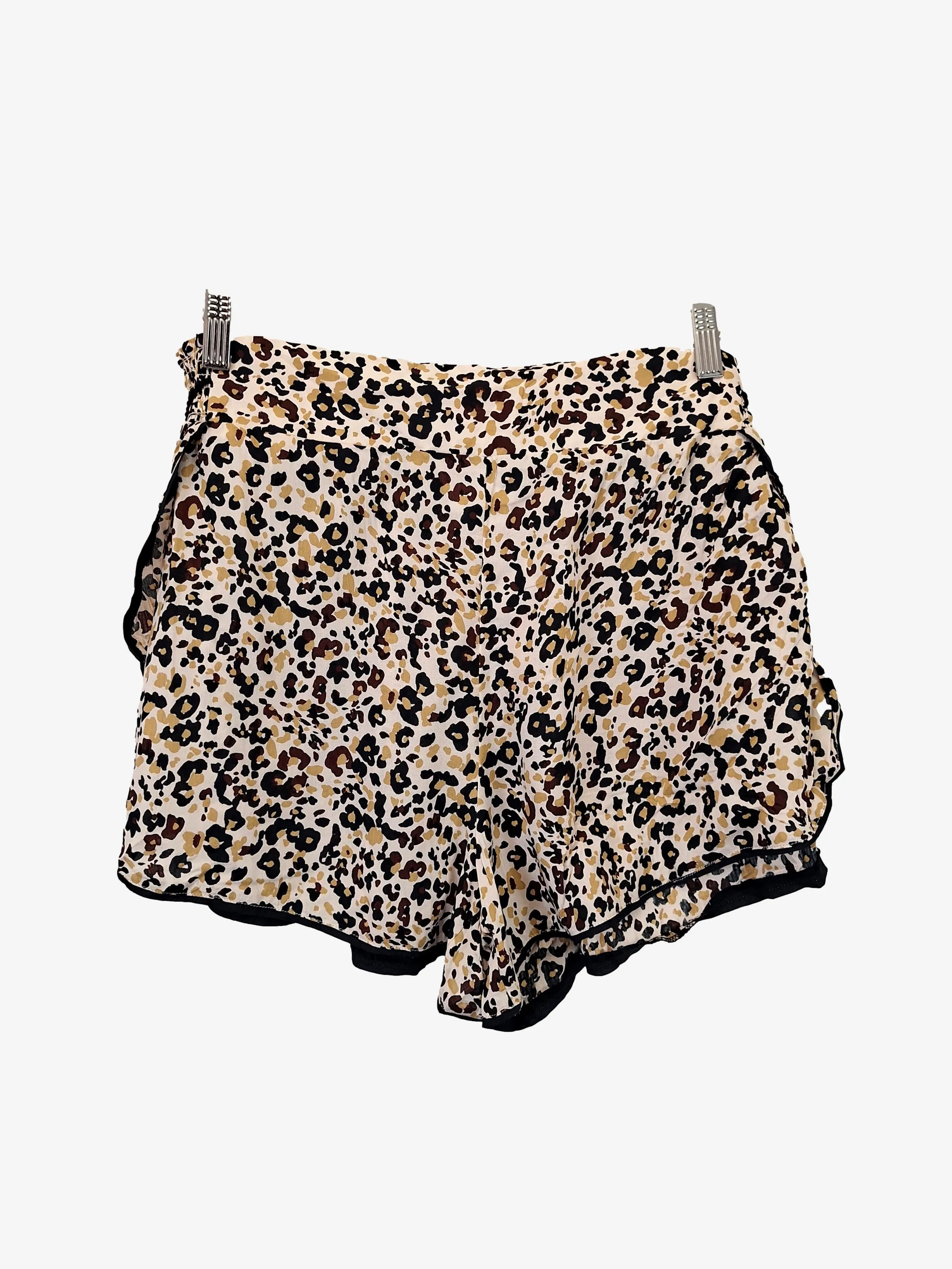 Anthropologie Animal Print Trimmed Mini Shorts Size L