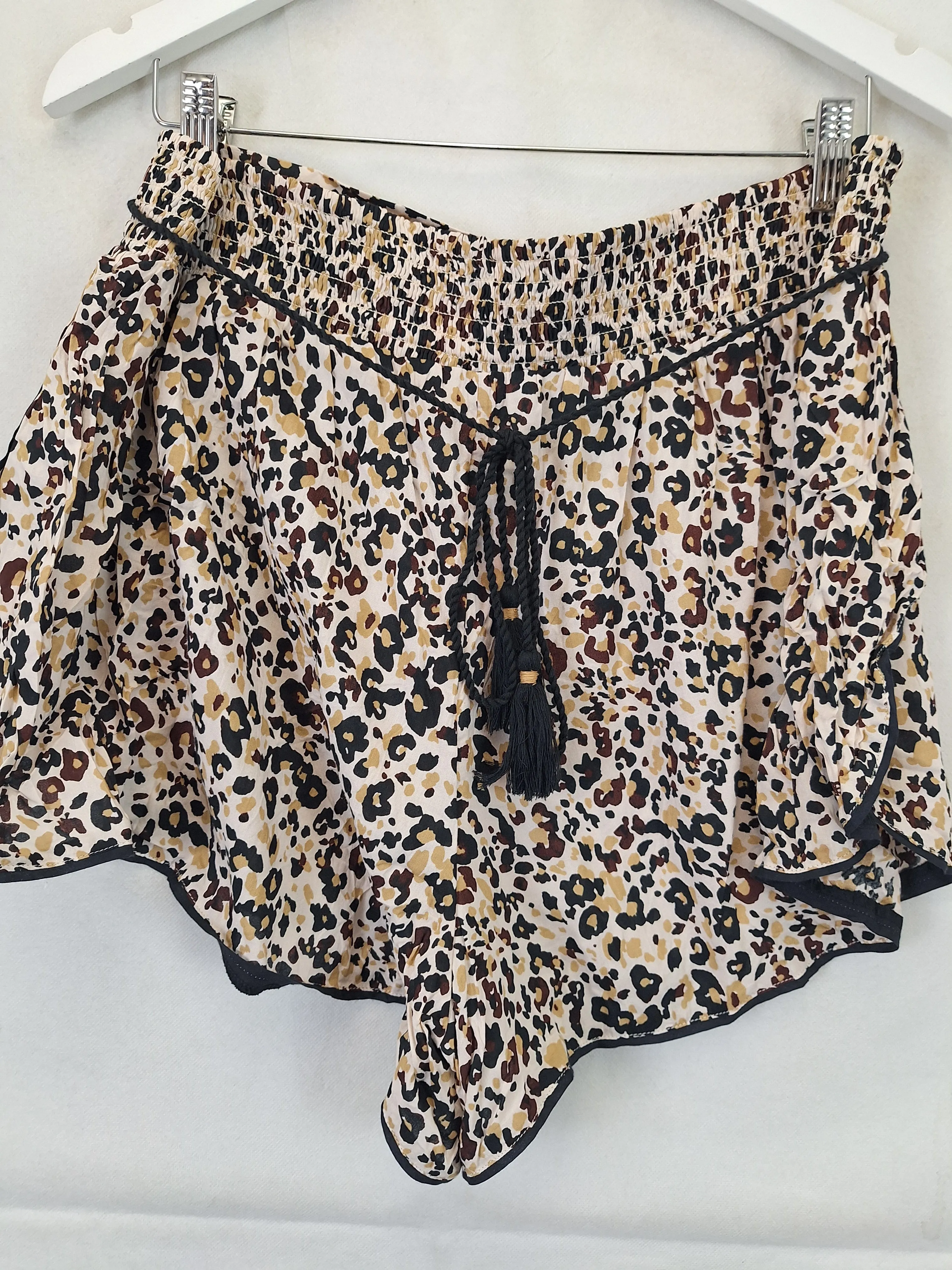 Anthropologie Animal Print Trimmed Mini Shorts Size L