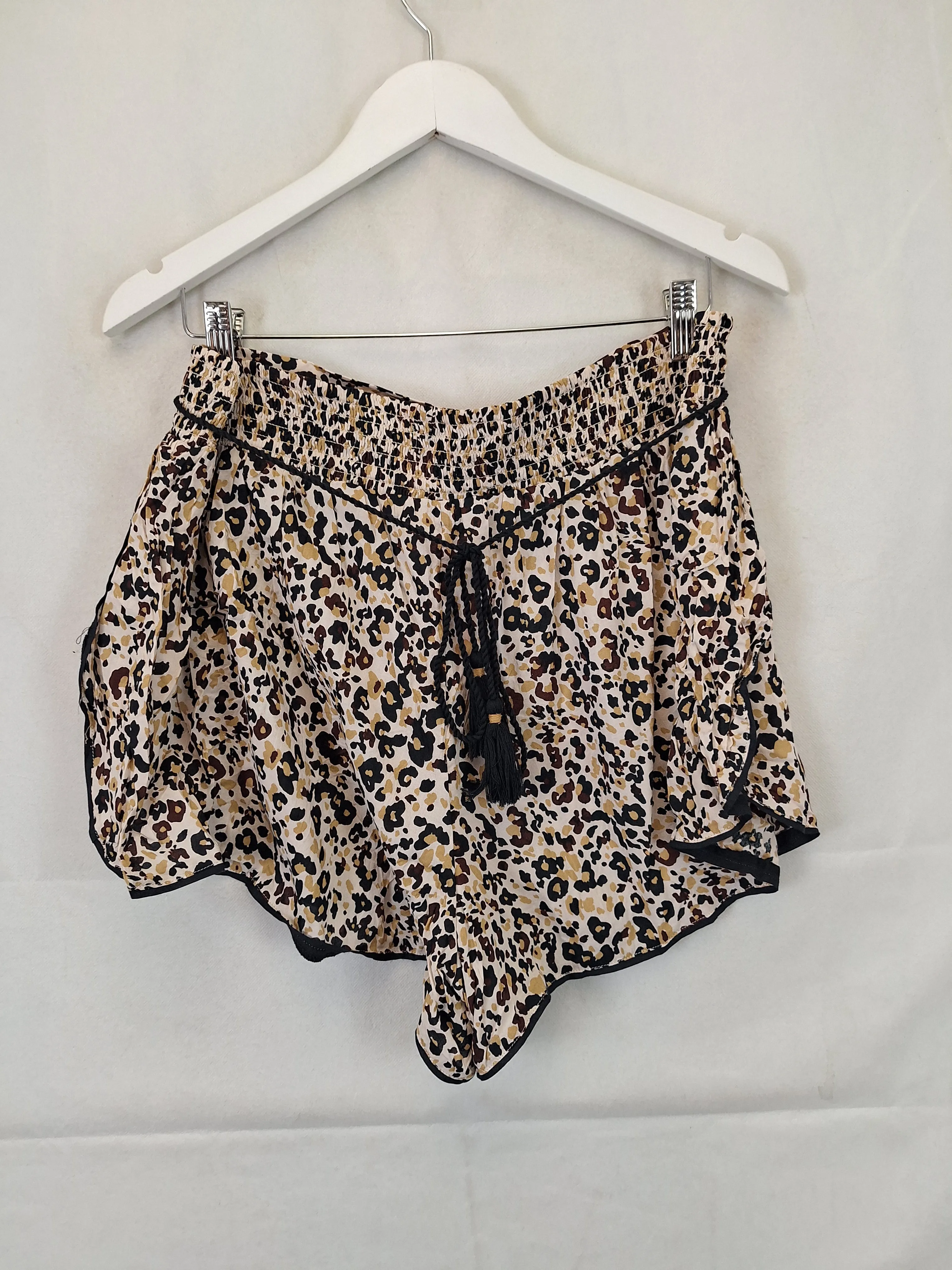 Anthropologie Animal Print Trimmed Mini Shorts Size L