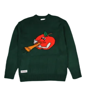 Apple Knitted Sweatshirt Forest Green