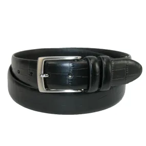 Aquarius Men's Big & Tall Croc Print Leather Dress Belt