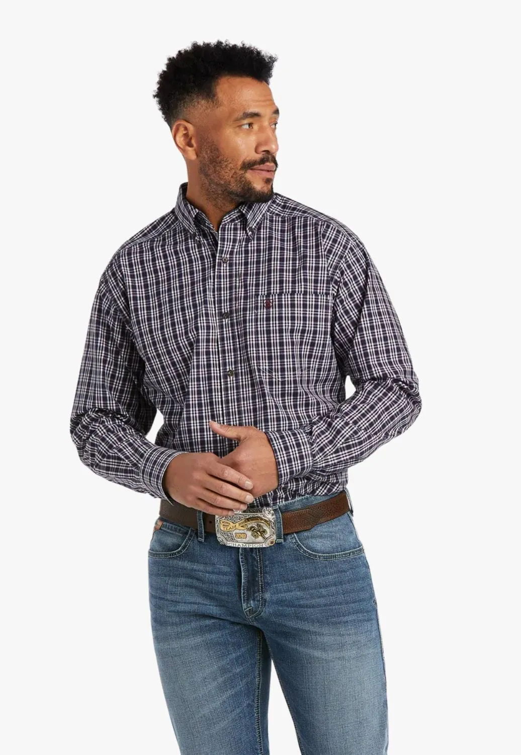 Ariat Mens Pro Series Clay Fitted Long Sleeve Shirt