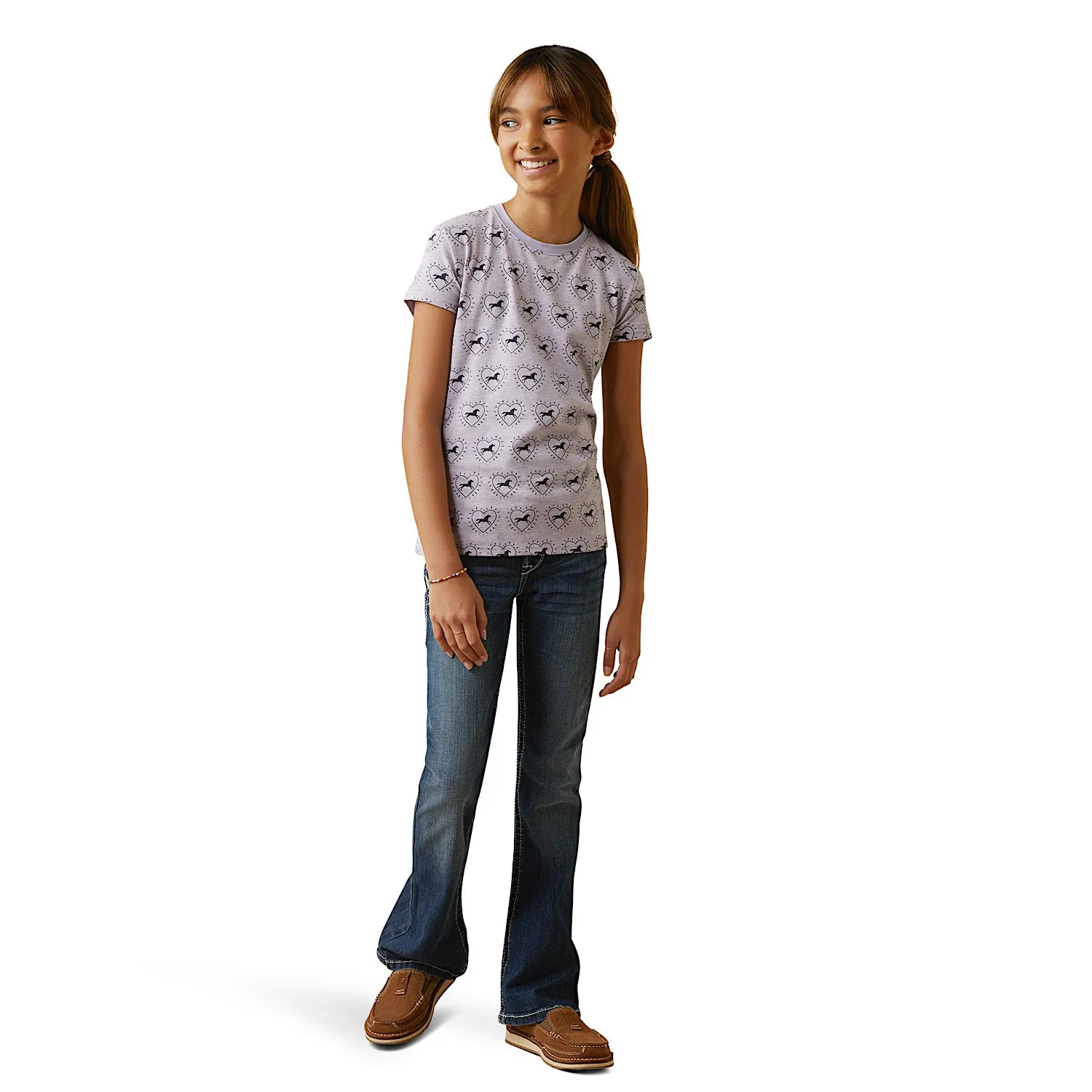 Ariat Youth So Love SS T-Shirt Half Drop Heather Grey