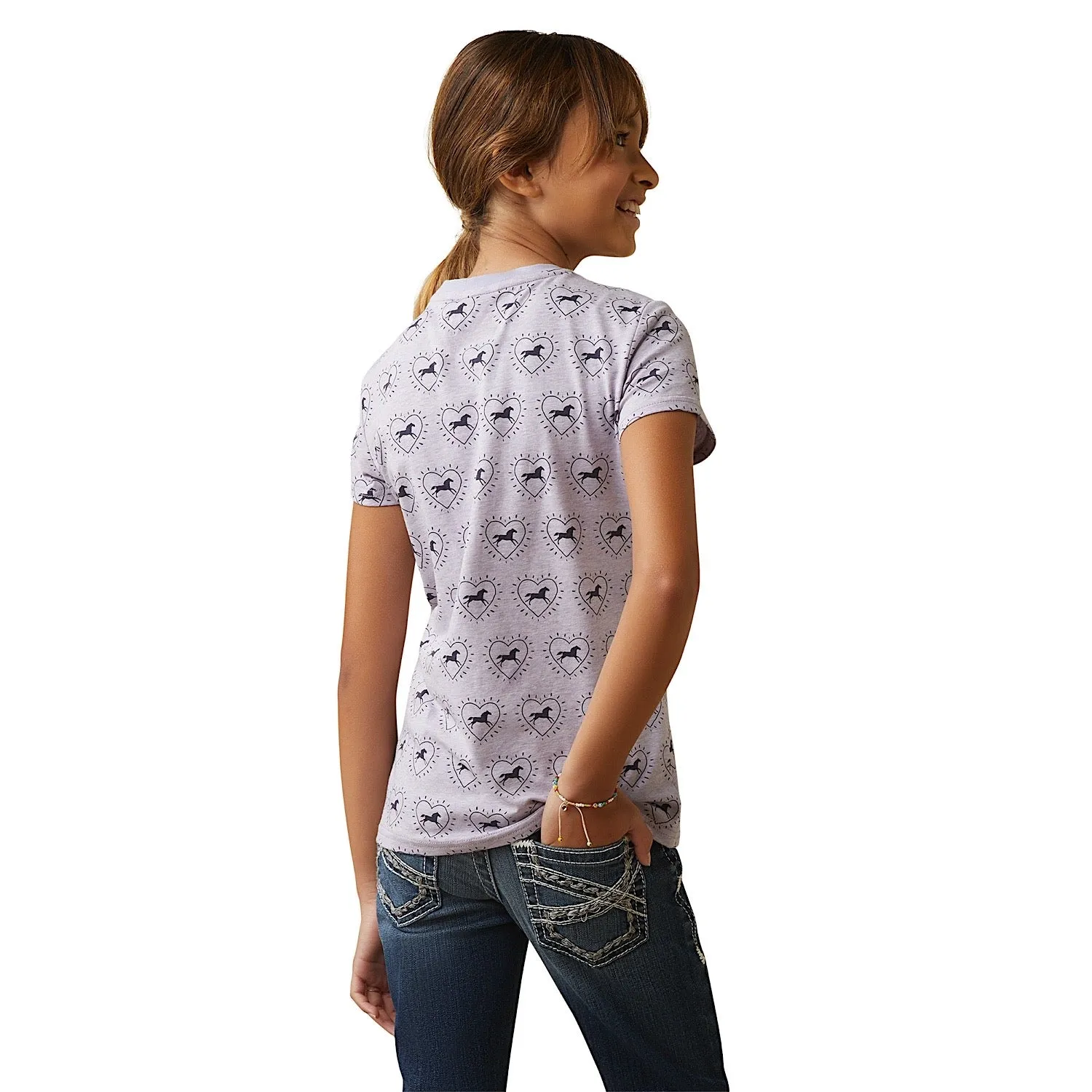 Ariat Youth So Love SS T-Shirt Half Drop Heather Grey