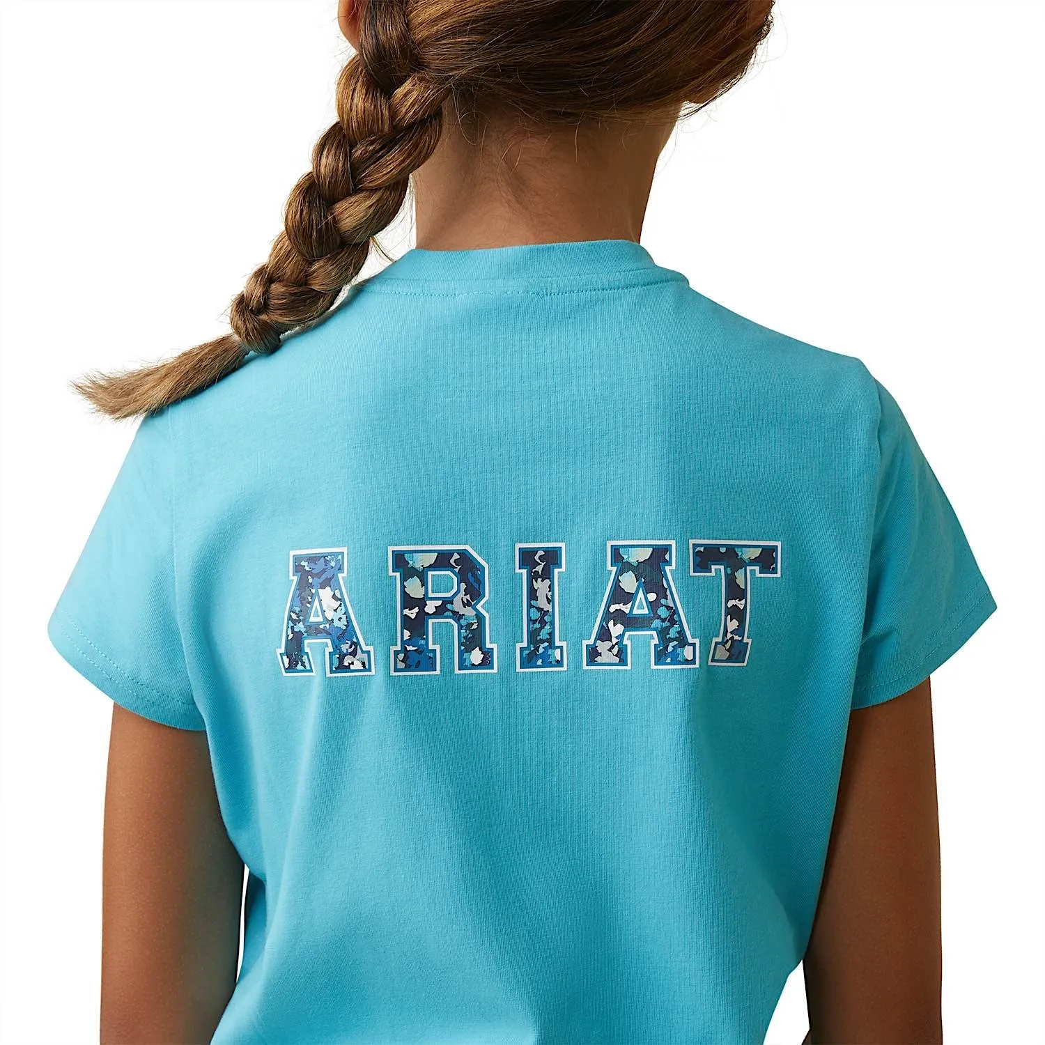 Ariat Youth Varsity Camo SS T-Shirt Maui Blue