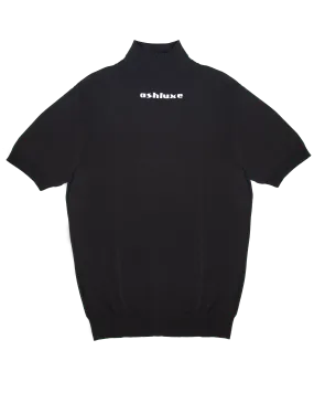 Ashluxe Ribbed Turtleneck Tee - Black