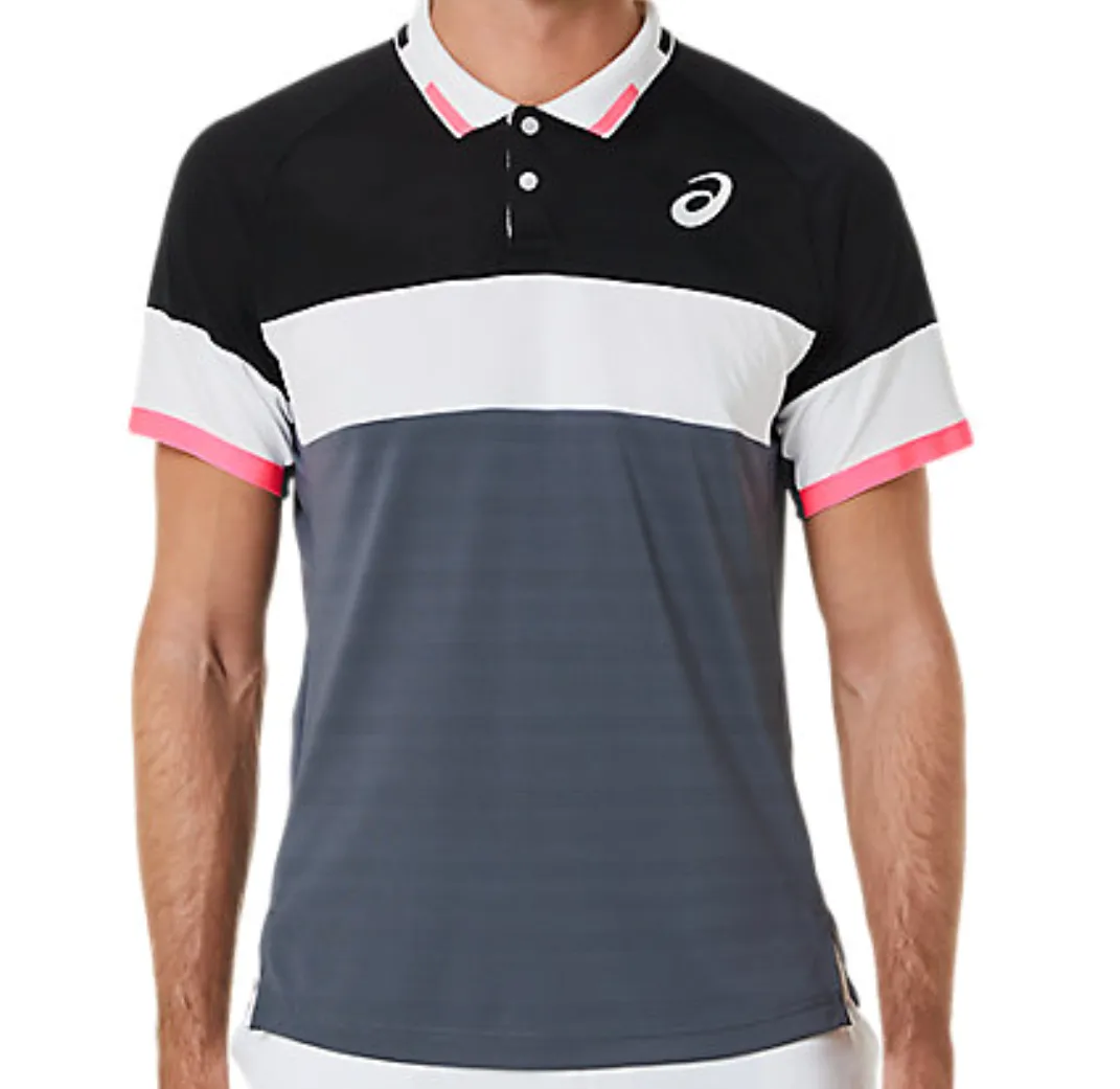 Asics Men Match Polo-Shirt - Black/Carrier Grey