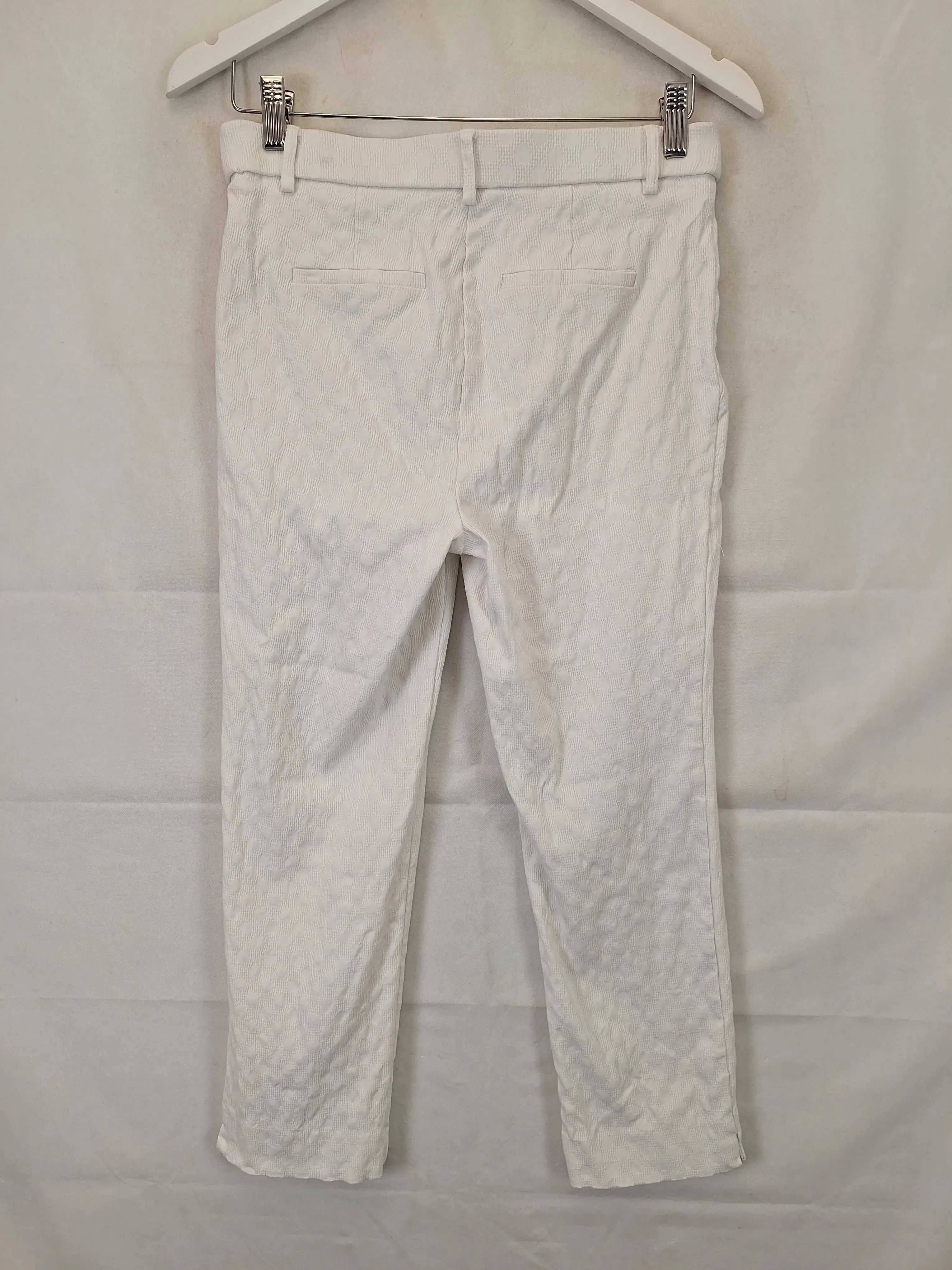 Assorted Brands Milk White Textured Stretch Pants Size S