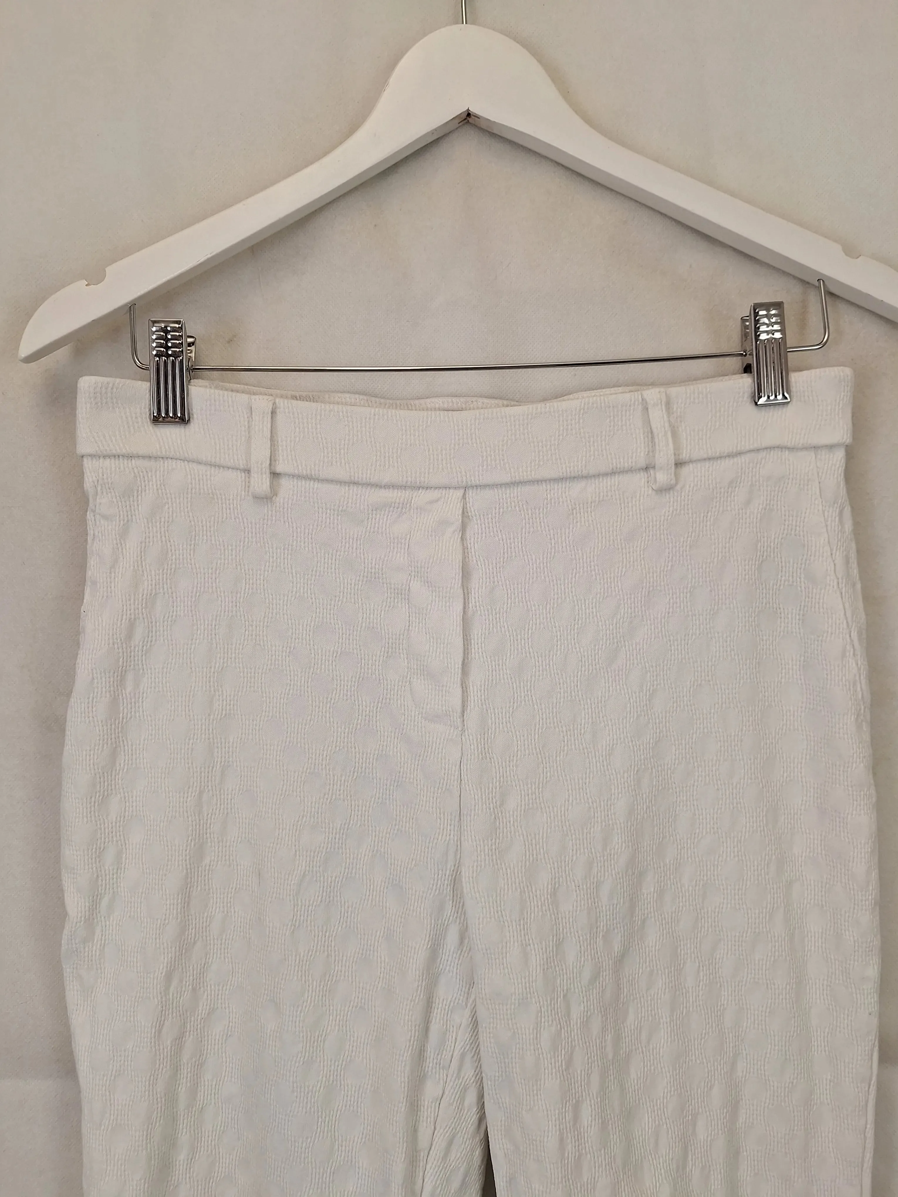 Assorted Brands Milk White Textured Stretch Pants Size S