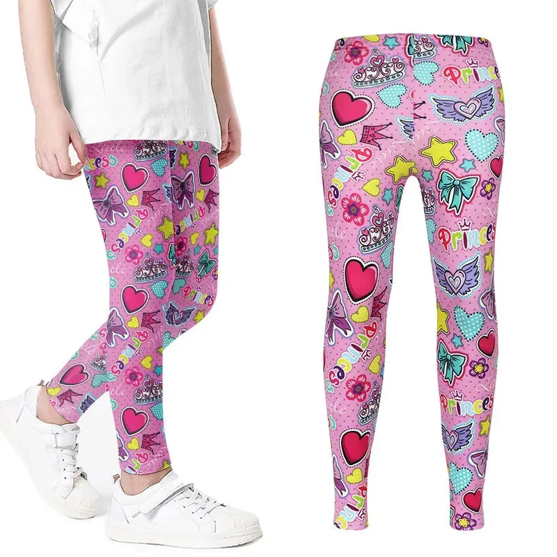 Baby Girl 2-12Y Heart Love Pencil Leggings