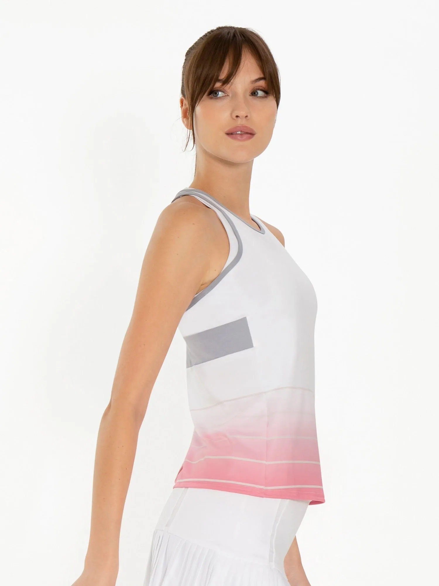 Bailey Criss Cross Back Tank - Plumeria/Ombre