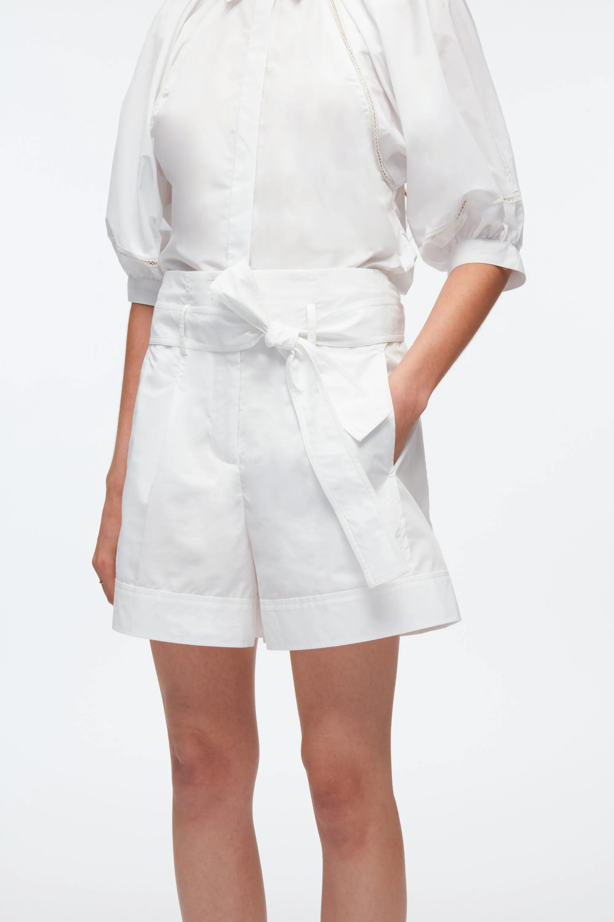 Belted Shorts With Cuffs