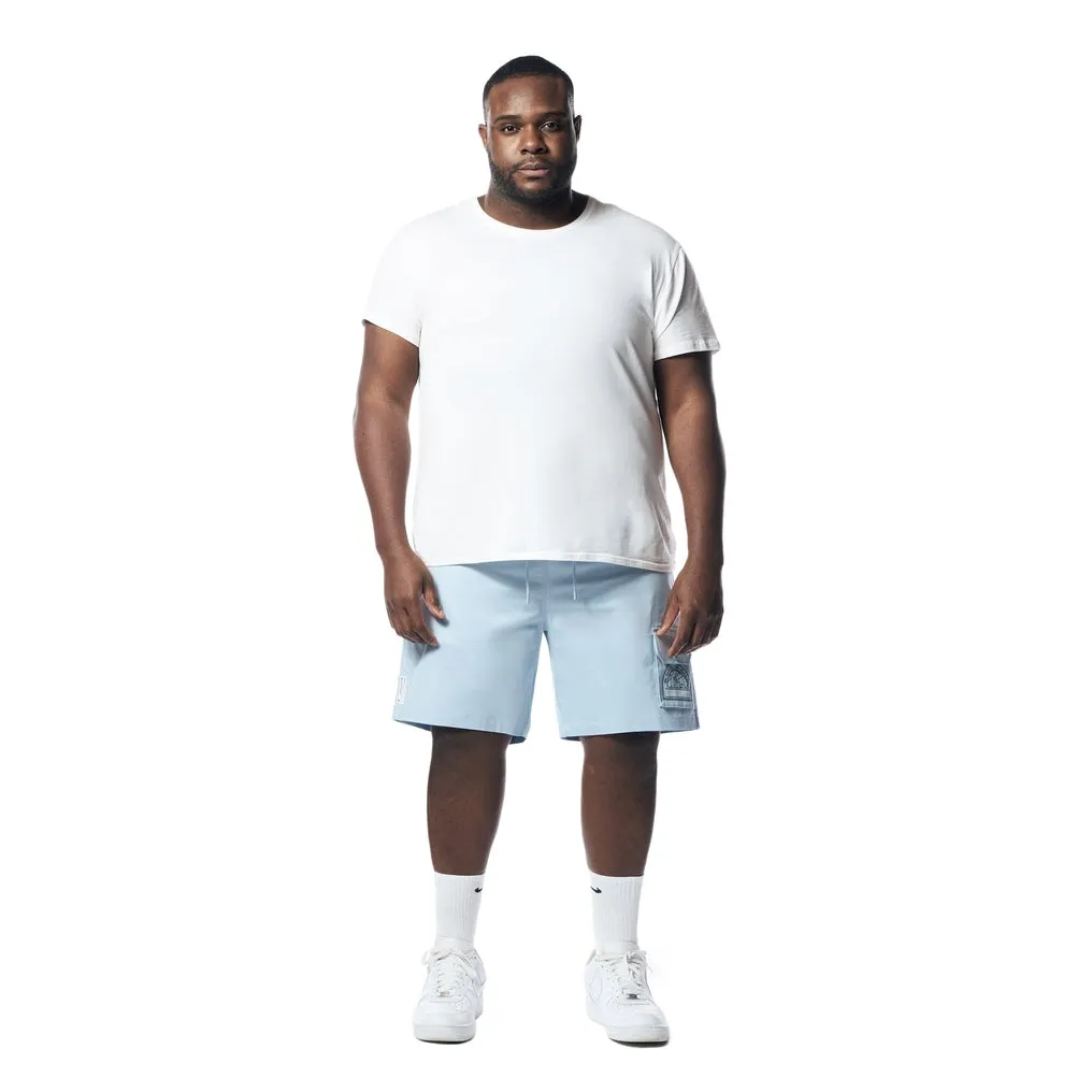 Big and Tall - Printed Twill Workwear Shorts - Sea Breeze