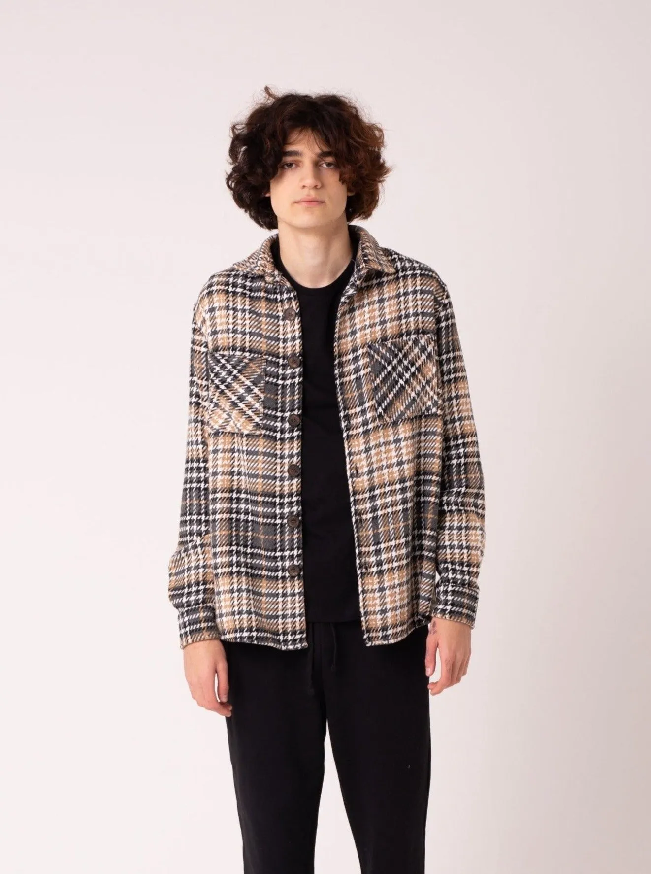 BLACK CAMEL CHECK JASON SHIRT