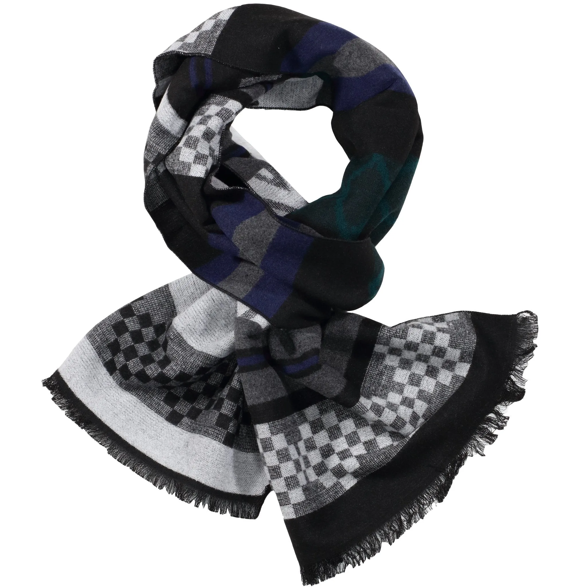 Black, Grey, & Teal Scarf