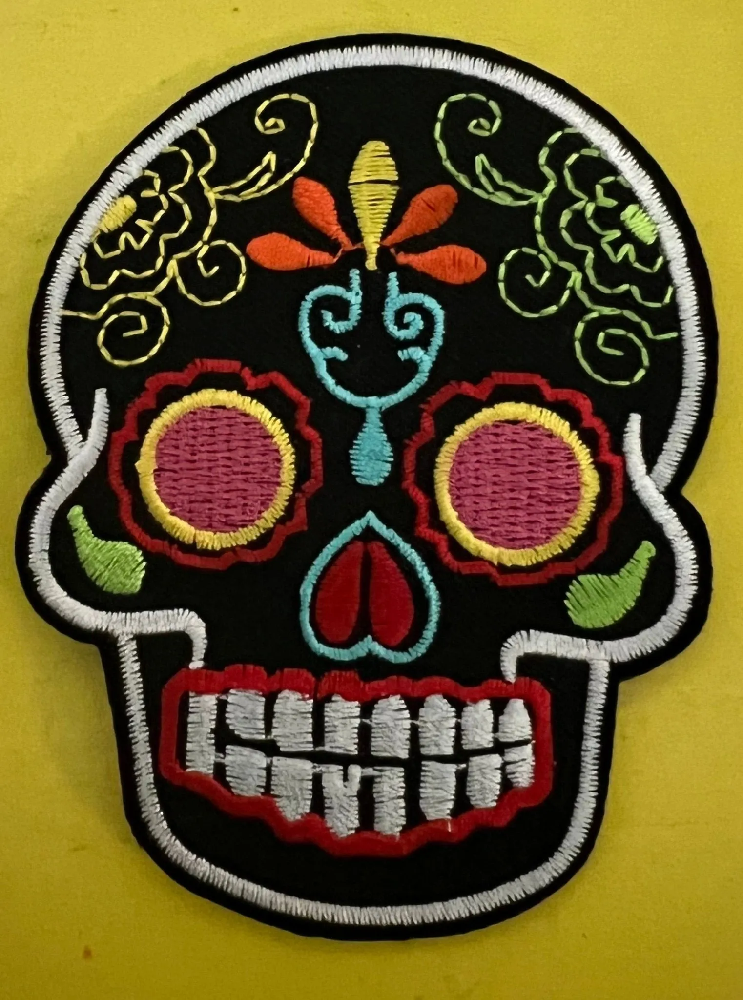 Black Skull Iron on Patch