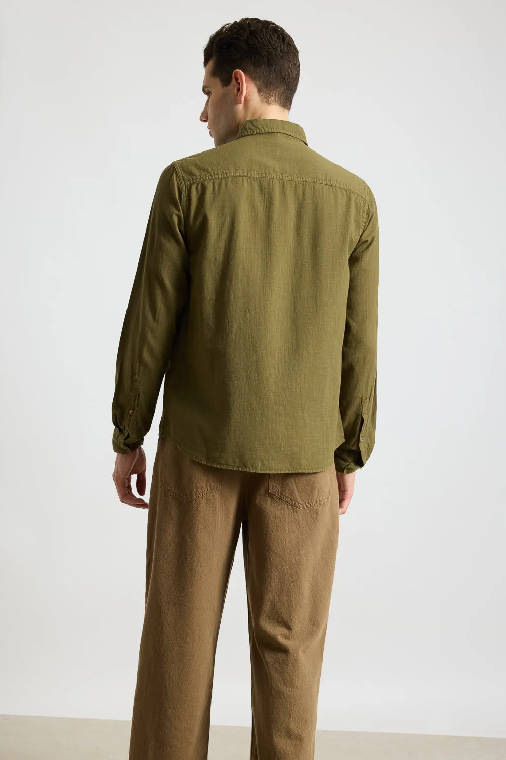 Blaze Military Olive Solid Men's Shirt