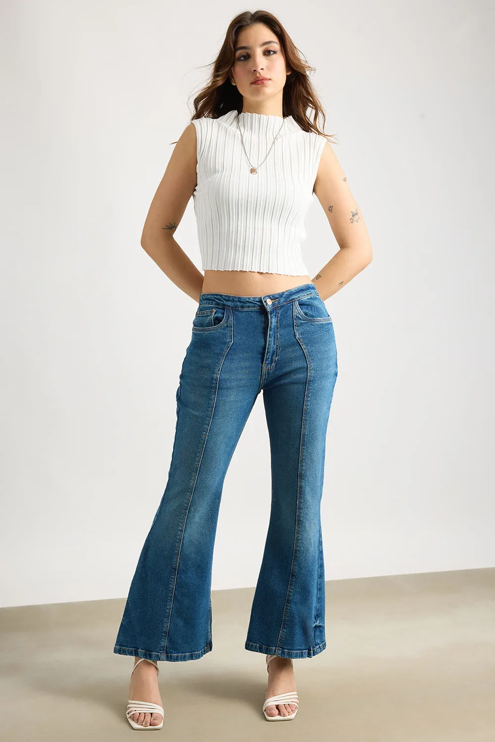 Blue Mill Washed Bootcut Jeans