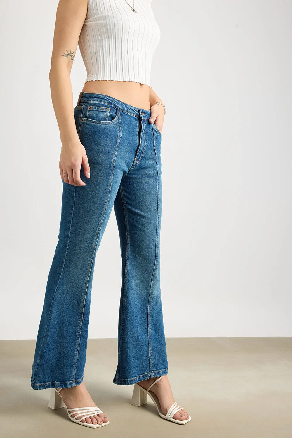 Blue Mill Washed Bootcut Jeans