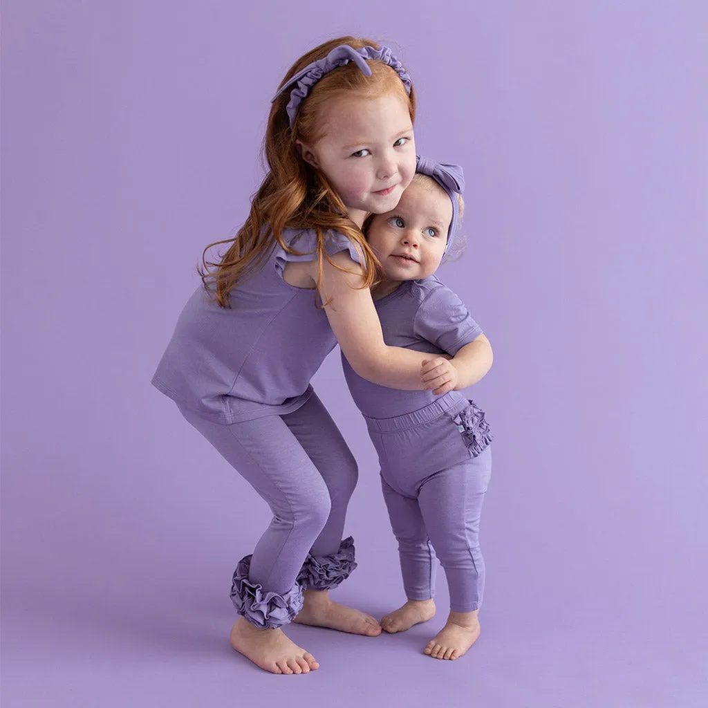 Bonny Purple Ruffled Bum Leggings