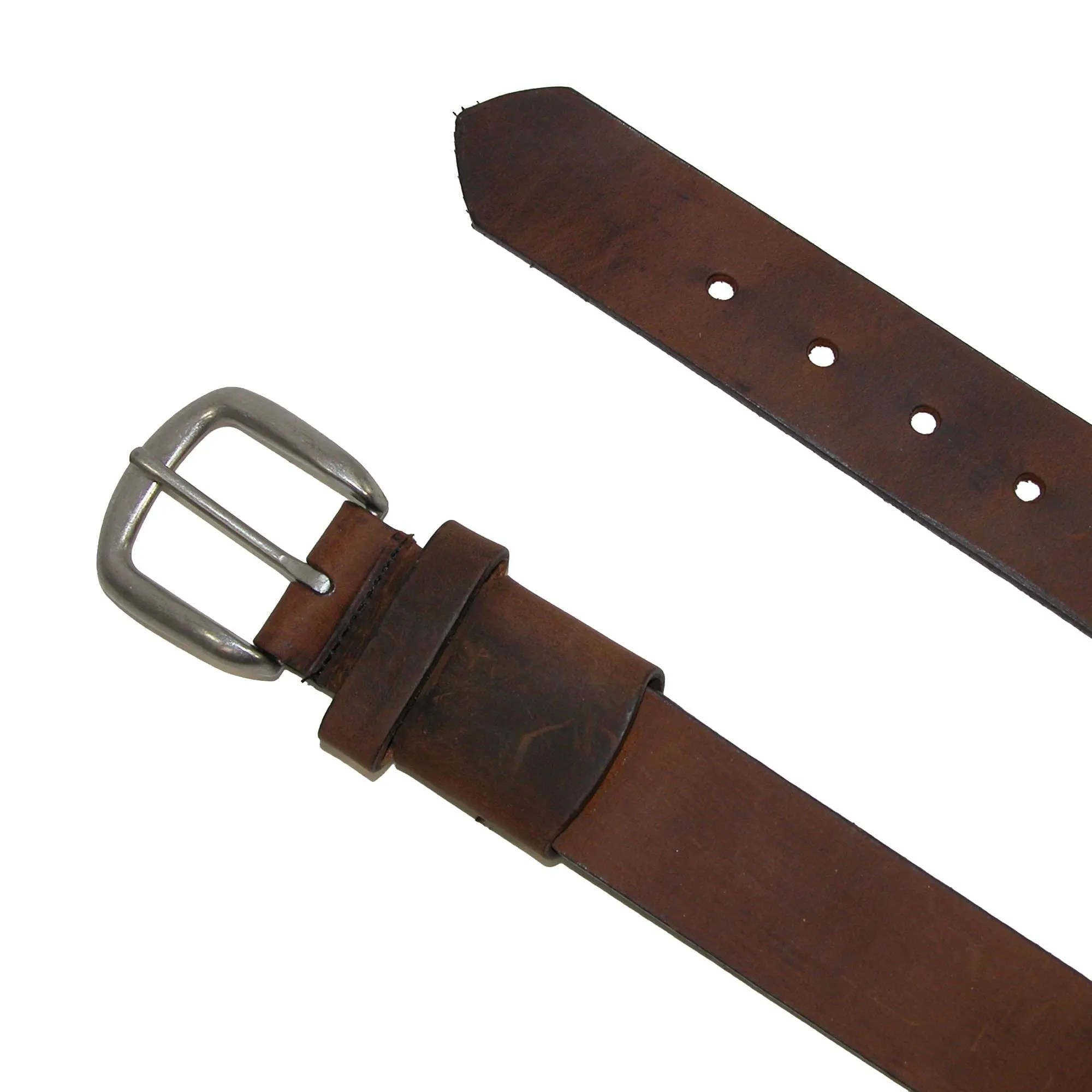 Boston Leather Men's Big & Tall Aged Bark Leather Hidden Stretch Belt