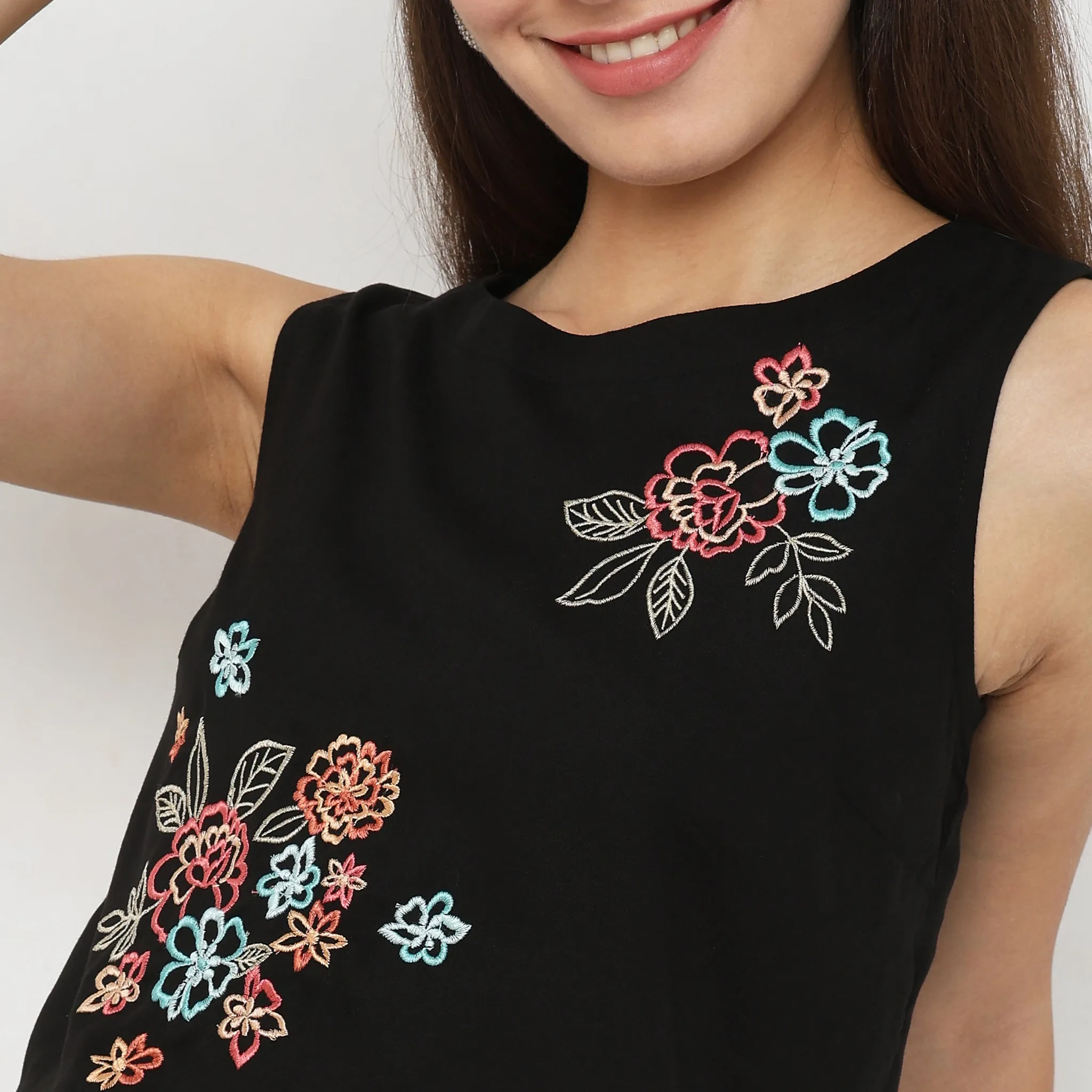 Boxy Fit Embroidered Top