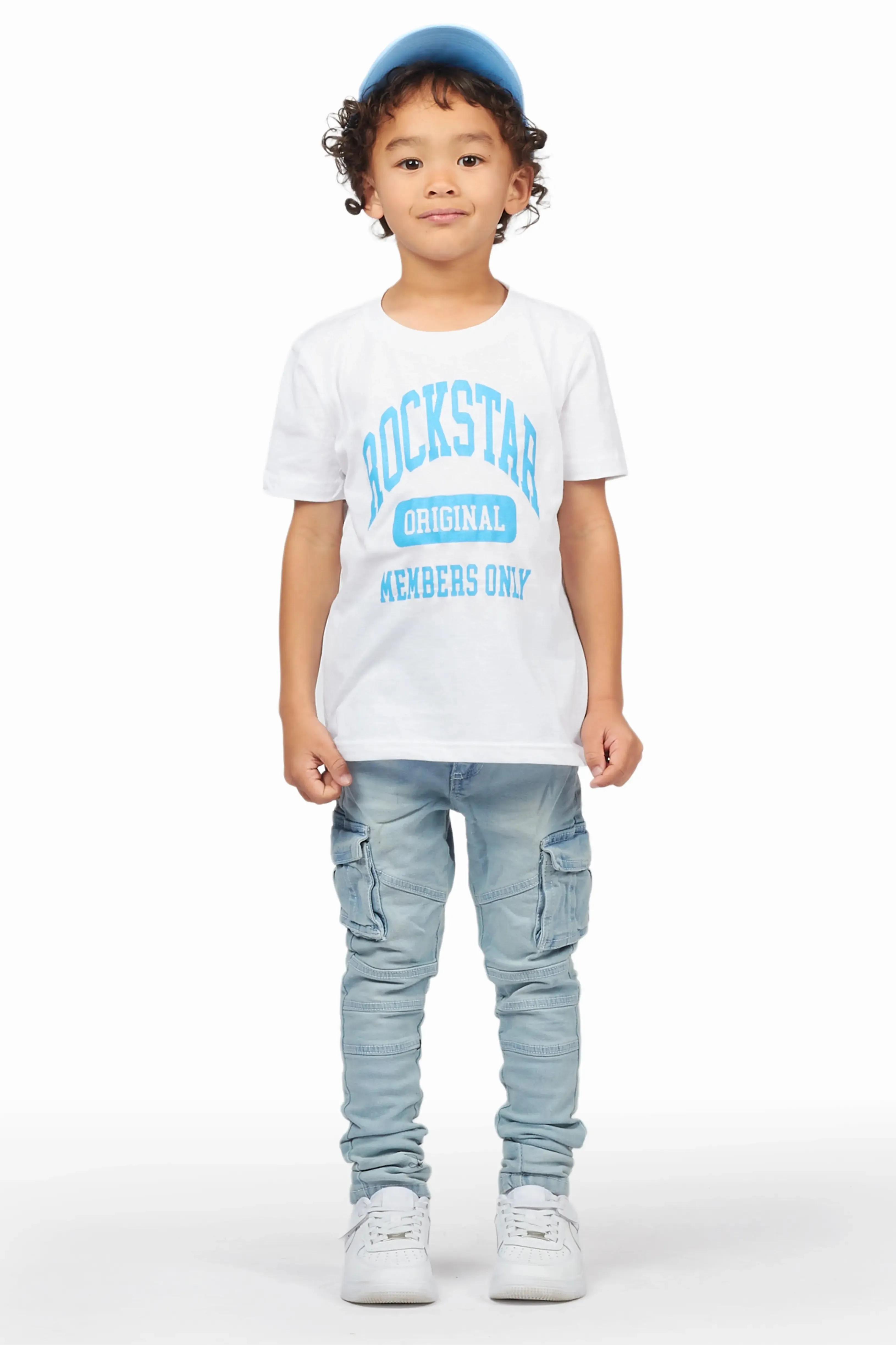 Boys Bansi White T-Shirt/Cargo Skinny Jean Set