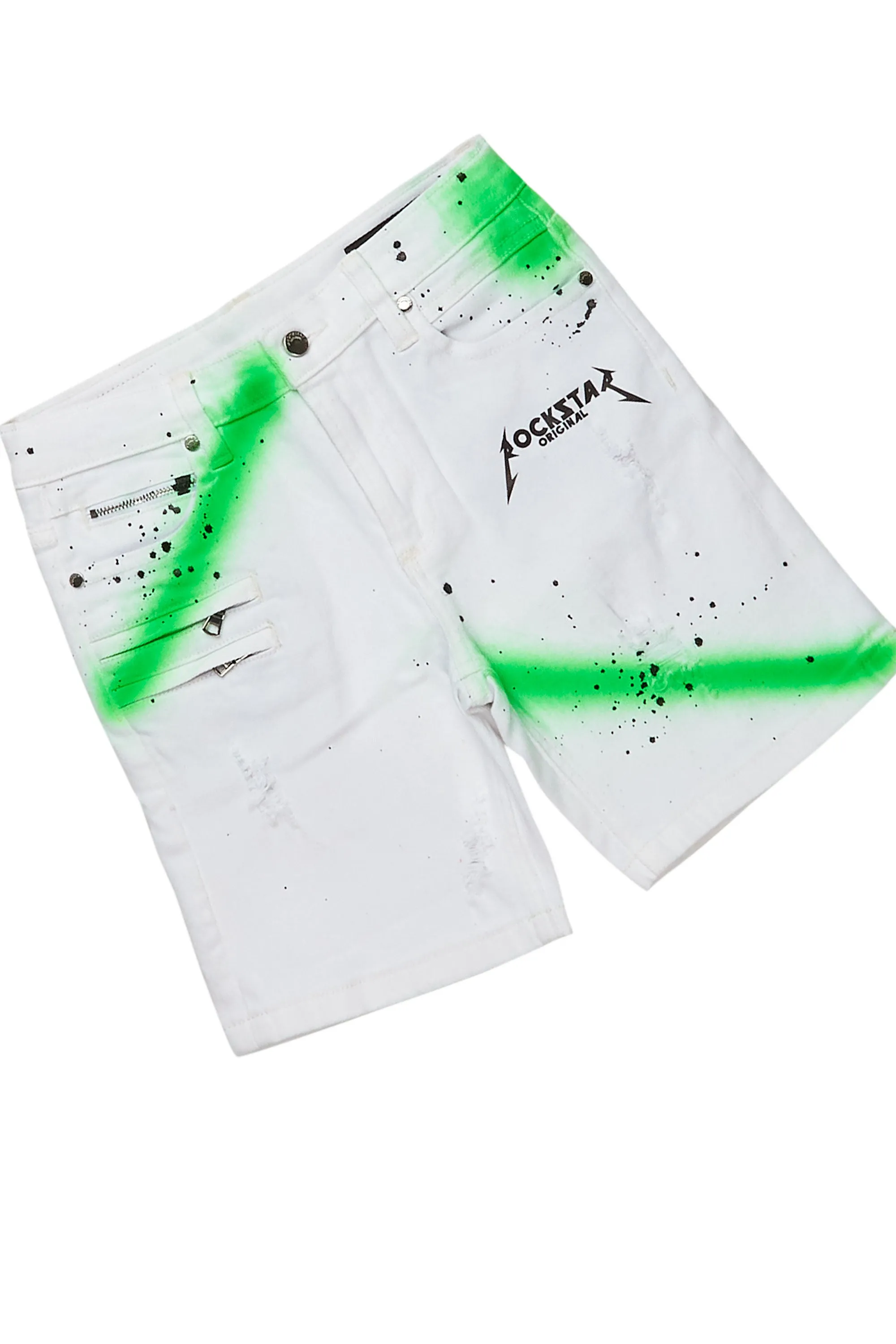 Boys Buck White/Green Short Set