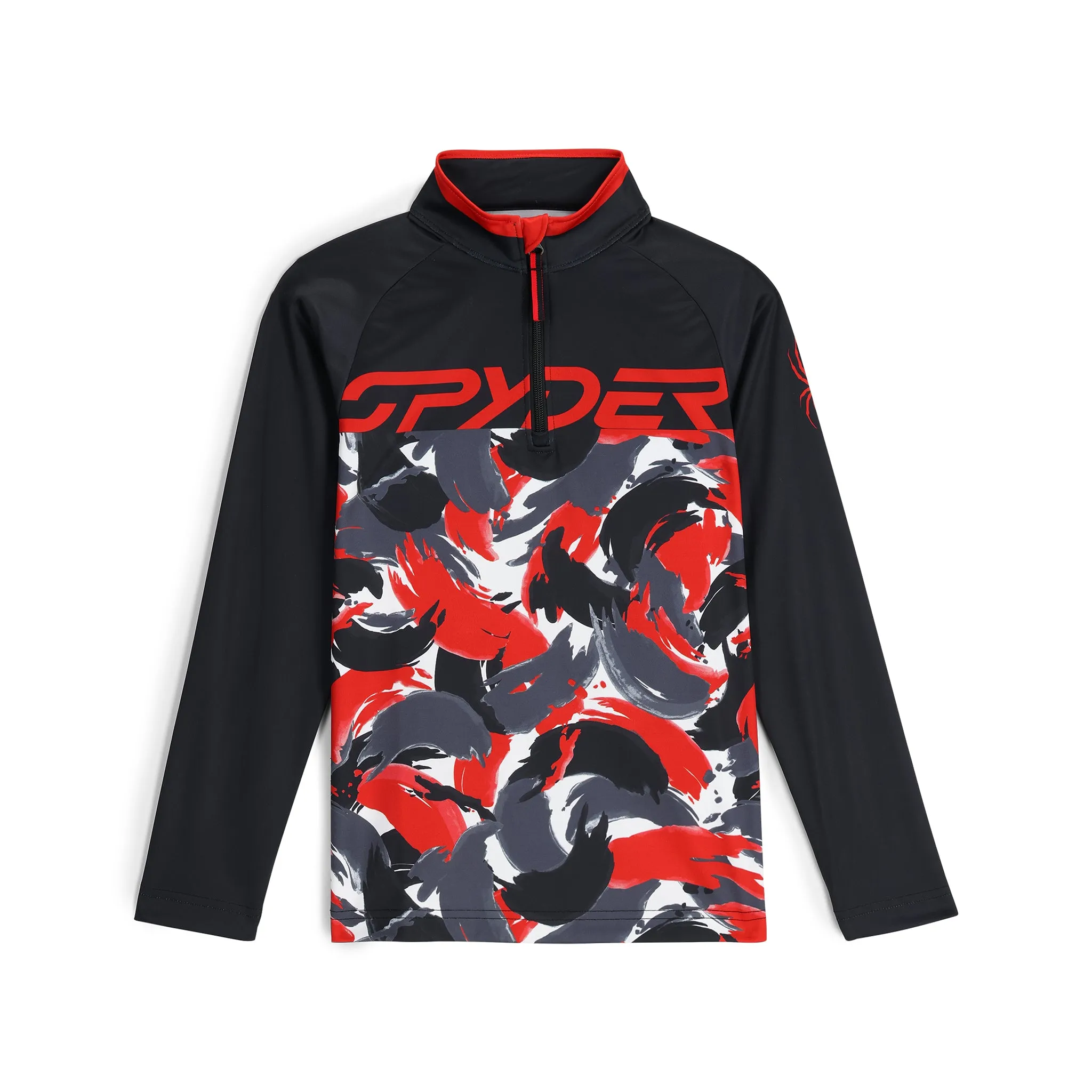 Boys Camo Half Zip - Spyder Red