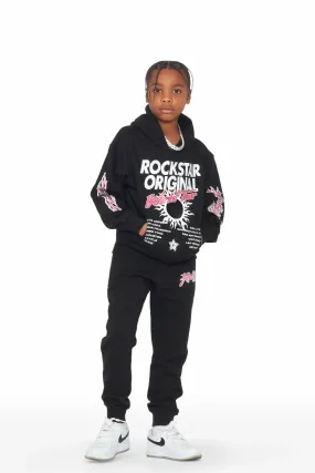 Boys Ernesto Black Hoodie Track Pant Set