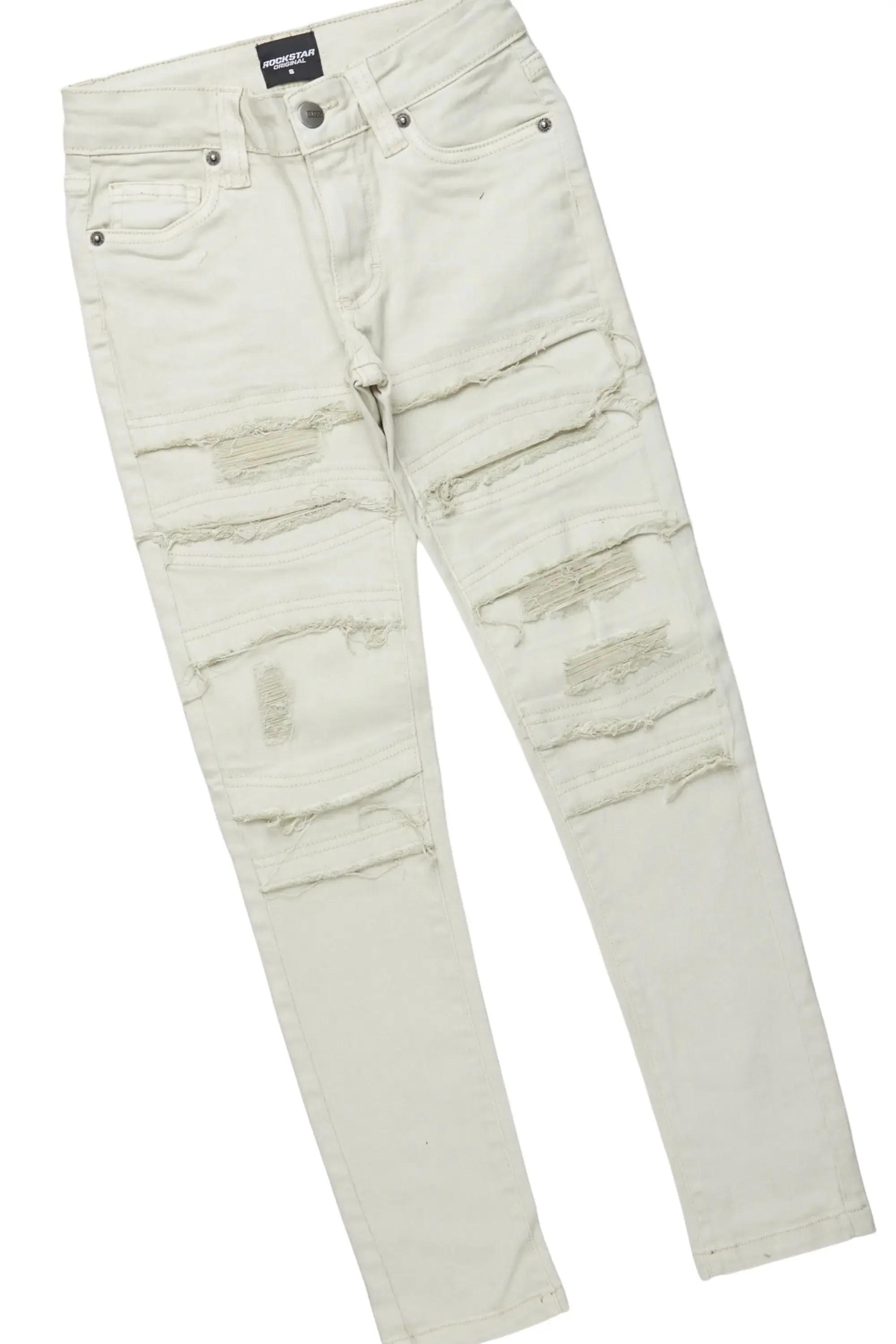 Boys Fabio White T-Shirt/Frayed Skinny Jean Set