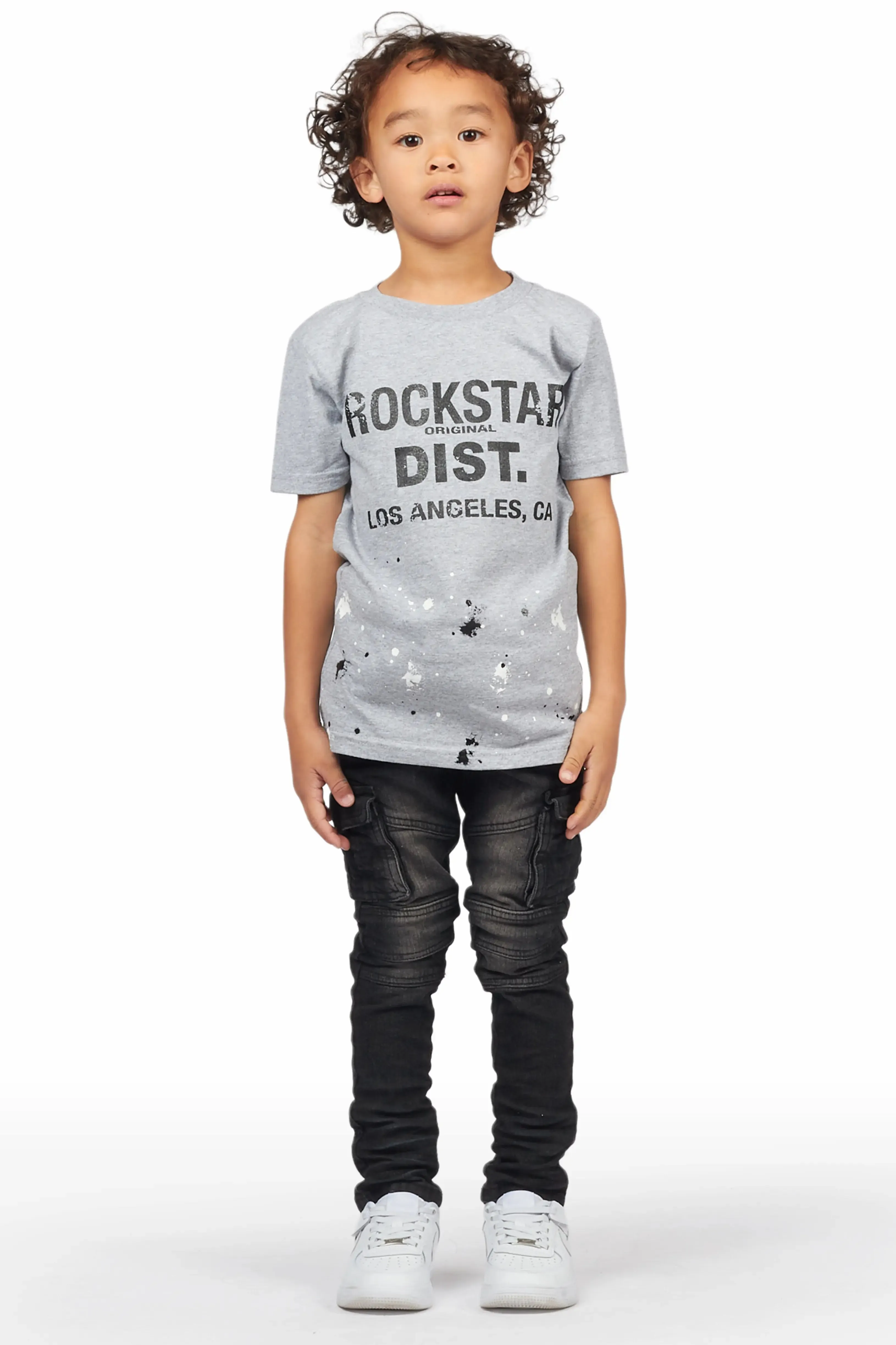 Boys Faiz Grey T-Shirt/Cargo Jean Set