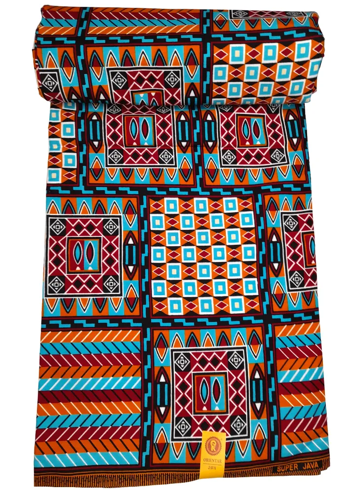 Brown/Burgundy Colourful Tribal Squares   - CA197