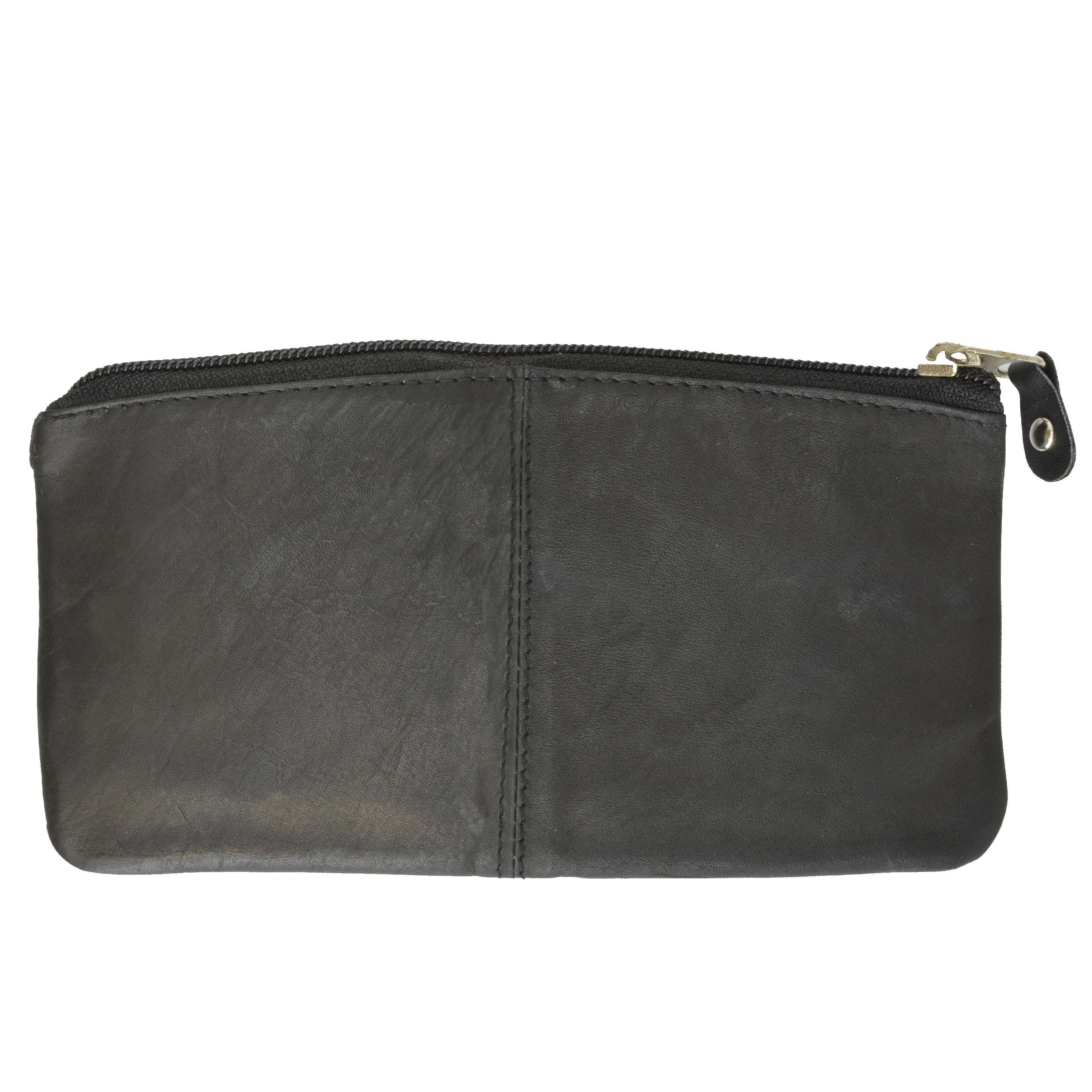 Buggy Carry All Leather Zipper Wallet - Black