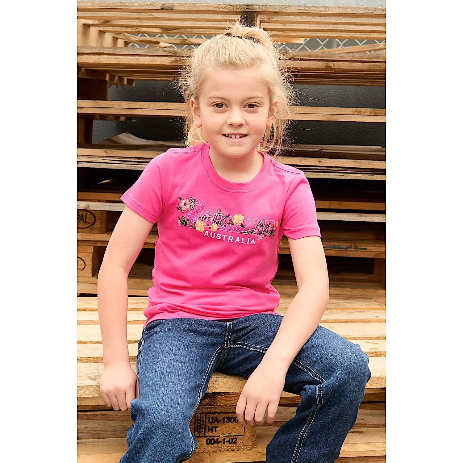 Bullzye Girl's Flora Short Sleeve Tee - Berry