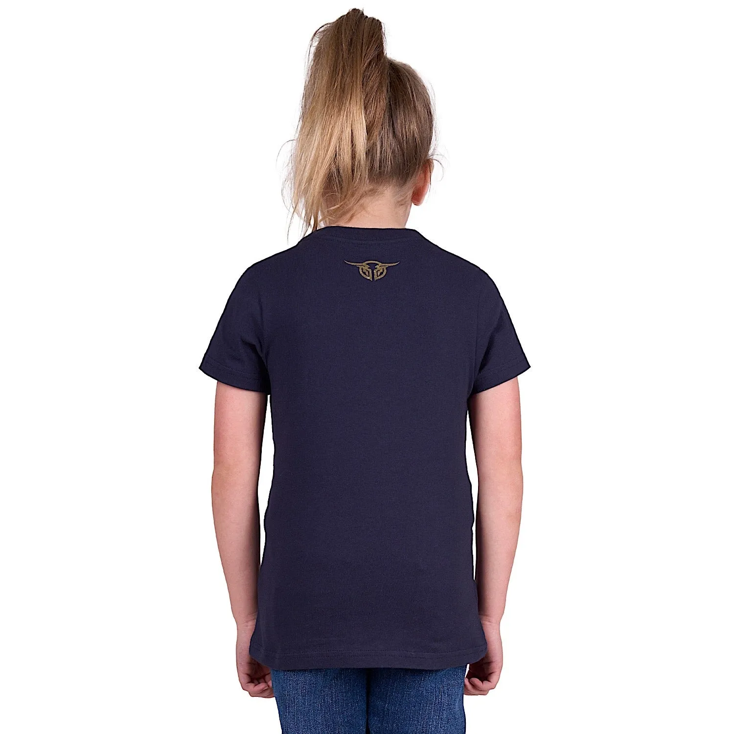 Bullzye Girl's Rose Short Sleeve Tee - Navy