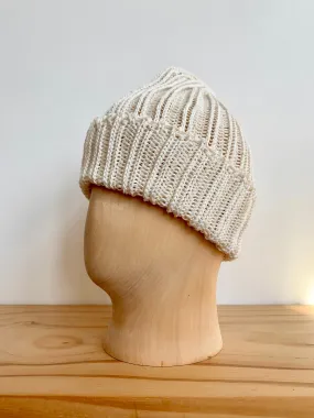 Cableami Natural White Linen-Like Pre-Organic Cotton Knit Cap