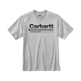 Carhartt Men's Relax Fit Heavyweight Short-Sleeve Outdoors Graphic T-Shirt - Heather Grey