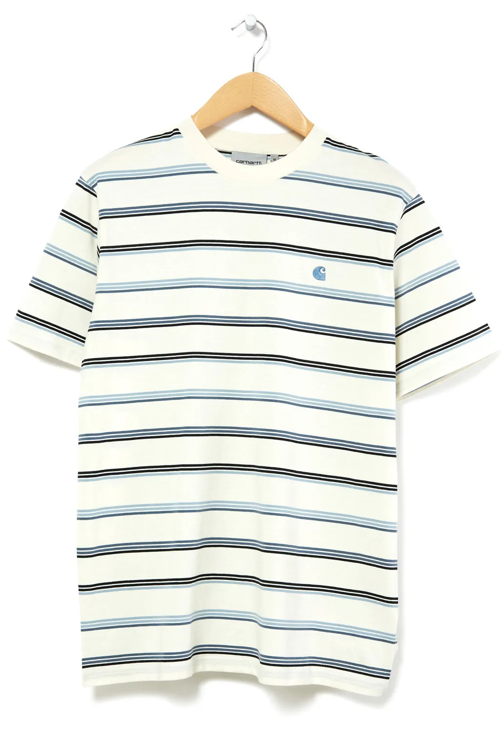 Carhartt WIP Vonn Men's T-Shirt - Vonn Stripe Wax/Storm Blue/Storm Blue