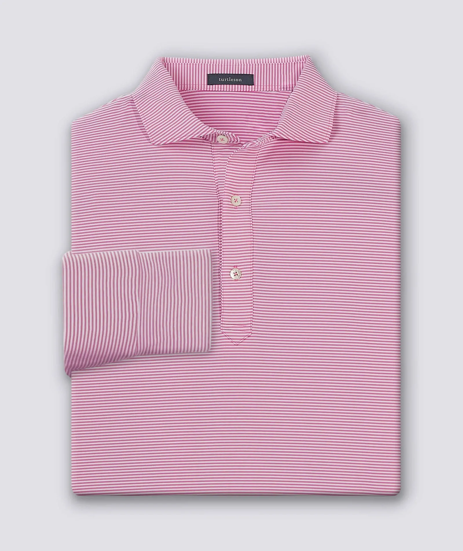 Carter Stripe Performance Polo - Long Sleeve