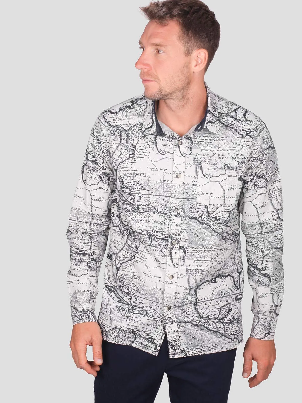 Cartographer Fairtrade Organic Cotton Long Sleeve Printed Shirt