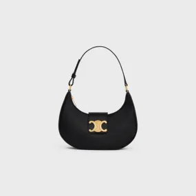 Celine Ava Triomphe Bag Suede and Calfskin Black