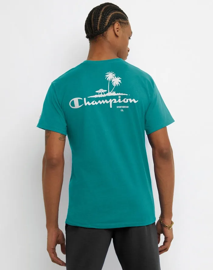 Champion Classic Graphic T-shirt UFO Palm Tree Jungle Mint GT23H 5860FA AATP