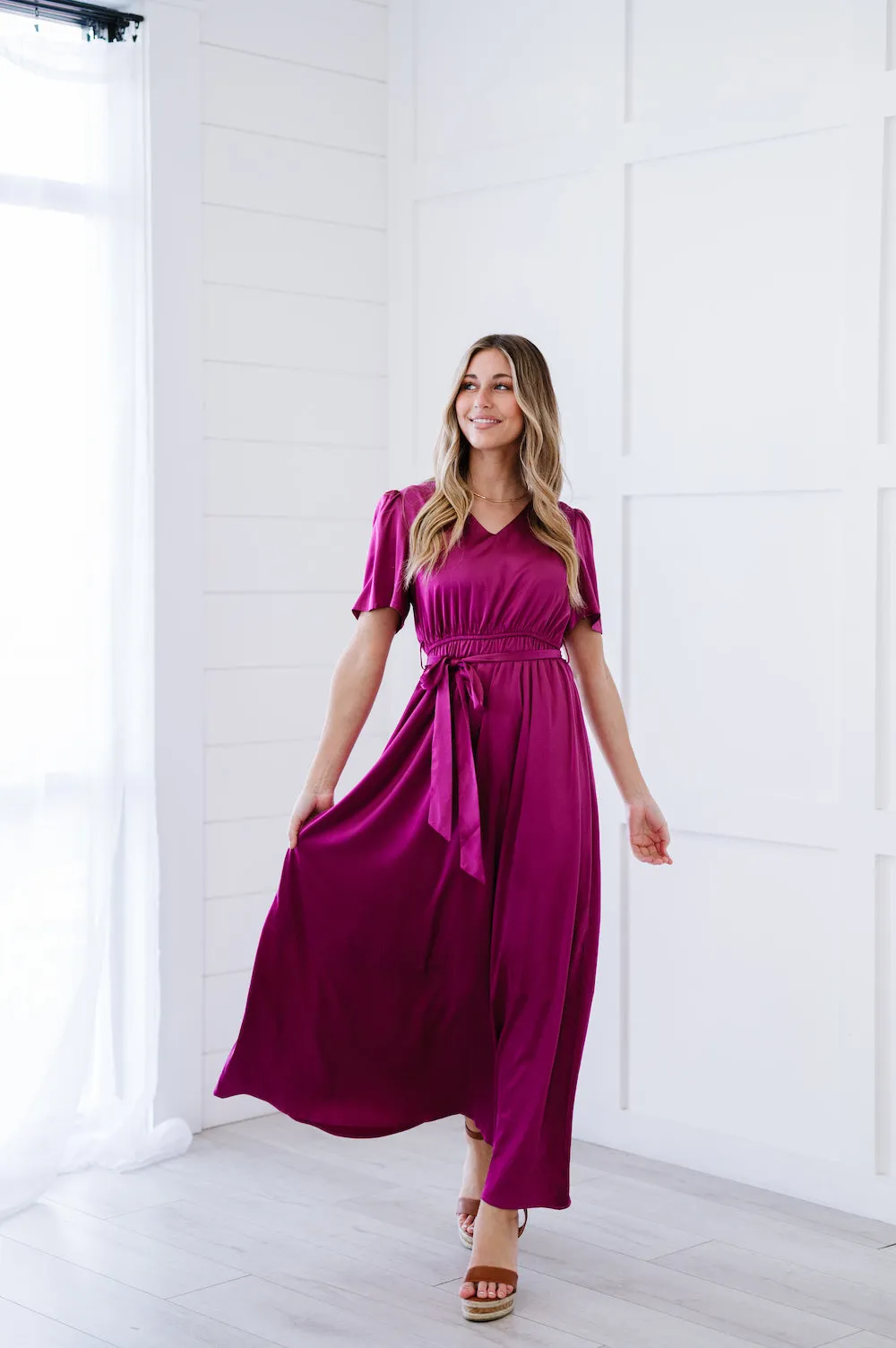 Chandra Dress in Magenta